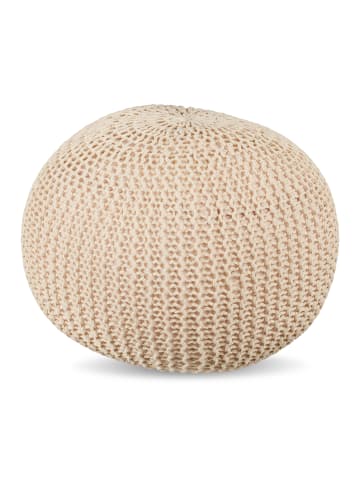 relaxdays Pouf in Beige - (H)33 x Ø 46 cm