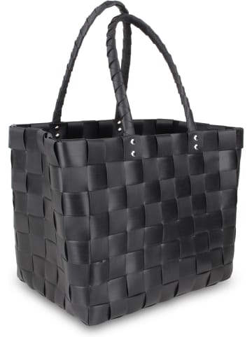 normani Flecht-/Einkaufskorb mit Innentasche in Black Money