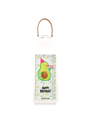 Mr. & Mrs. Panda Deko Laterne Avocado Geburtstag mit Spruch in Transparent