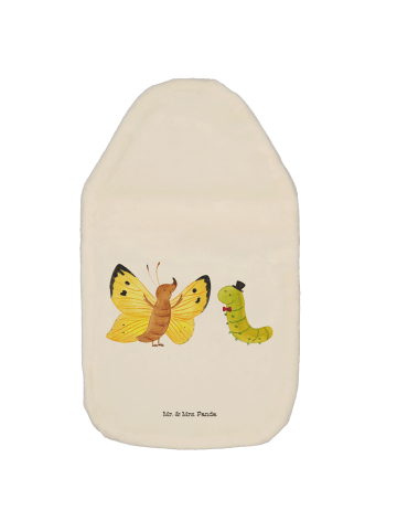 Mr. & Mrs. Panda Wärmflasche Raupe Schmetterling ohne Spruch in Weiß