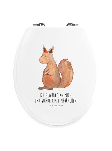 Mr. & Mrs. Panda Toilettensitz Einhorn Glauben mit Spruch in Weiß