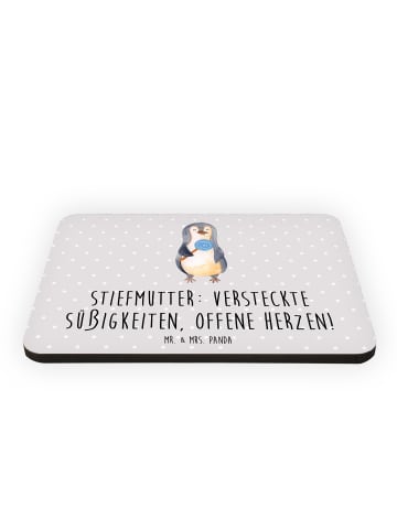 Mr. & Mrs. Panda magnet Stiefmutter Herzen mit Spruch in Grau Pastell