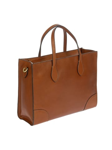 BRIC`s Volterra Shopper Tasche S Leder 35 cm Laptopfach in tobacco