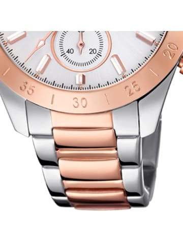 Festina Chronograph-Armbanduhr Festina Boyfriend silber, rosé mittel (ca. 39mm)