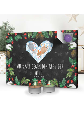 Mr. & Mrs. Panda Duftkerzen Adventskalender Mäuse Herz mit Spruch in Kreidetafel