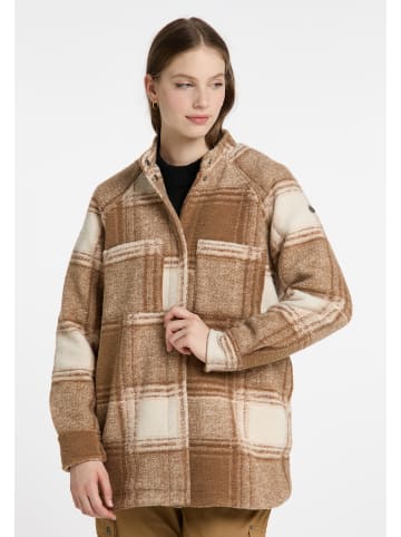 DreiMaster Damen Übergangsjacke Aus Wollgemisch in Kariert Beige Braun