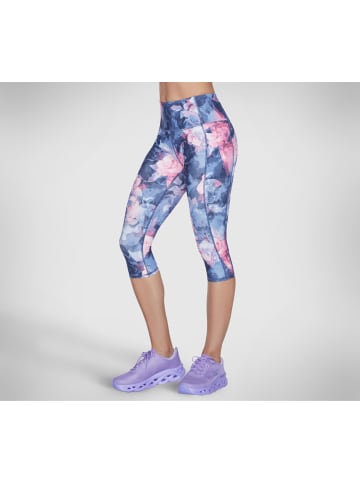 Skechers 3/4-Leggings "GOWALK HW SUMMER ROSE CAPRI" in Blau / Hellrosa