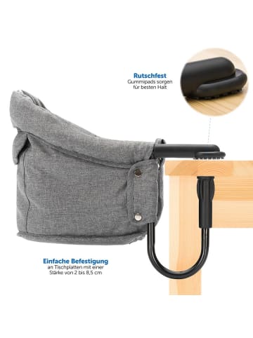 fillikid Faltbarer Tischsitz inkl. Tasche - Melange in grau