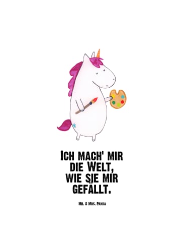 Mr. & Mrs. Panda Feldflasche Einhorn Künstler mit Spruch in Weiß