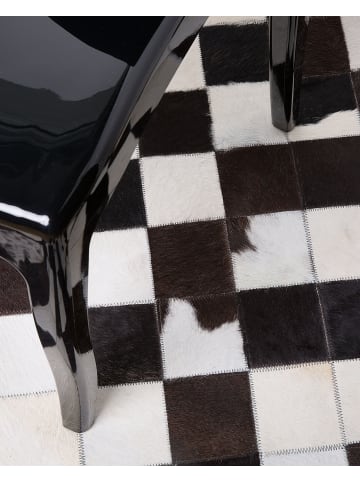 Beliani Patchwork BERGAMA in Schwarz/Weiß - (W) 140 x (H) 0.6 x (L) 140 cm