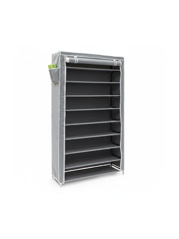 relaxdays 2x Stoff-Schuhschrank in Anthrazit - (B)88 x (H)161 x (T)30 cm