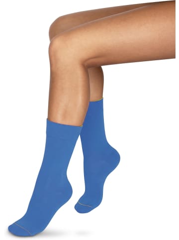 normani 1 Paar Socken Bi-Color in Himmelblau/Aprikose