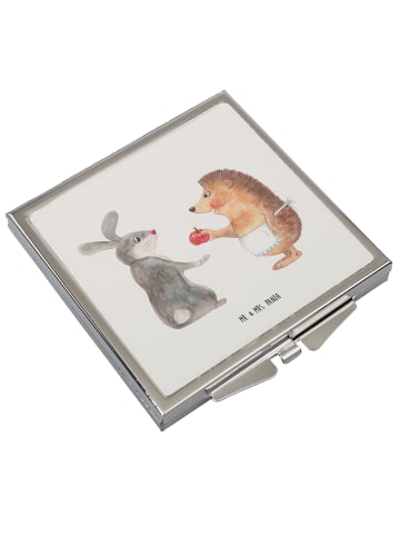 Mr. & Mrs. Panda Handtaschenspiegel quadratisch Hase Igel ohne S... in Weiß