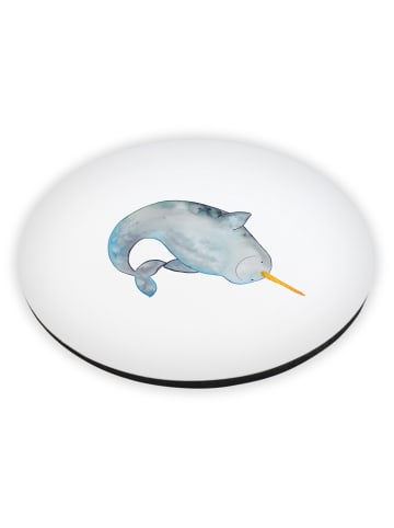 Mr. & Mrs. Panda Kühlschrankmagnet Narwal ohne Spruch in Weiß