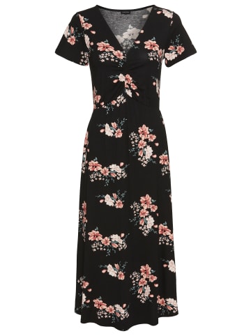 Laura Scott Sommerkleid in schwarz-orange-geblümt