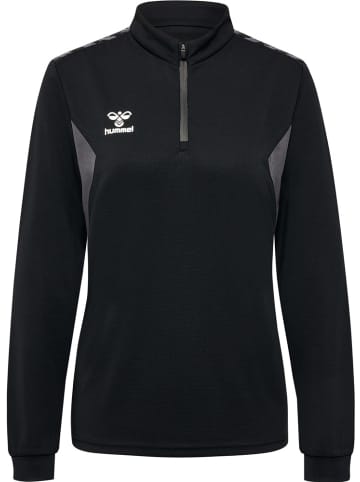 Hummel Trainingsjacke "Hmlauthentic Half Zip Sweat Woman" in Schwarz