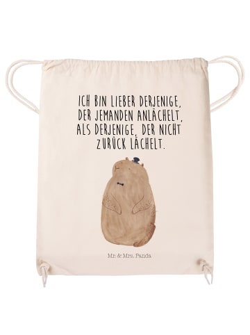 Mr. & Mrs. Panda Jutebeutel Murmeltier mit Spruch in Creme