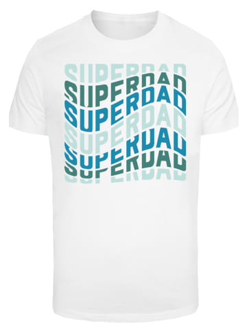 F4NT4STIC T-Shirt Super Dad Retro Trend Vatertags Design für Papas in weiß