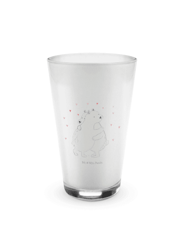 Mr. & Mrs. Panda Blümchentailglas Eisbär Umarmen ohne Spruch in Transparent