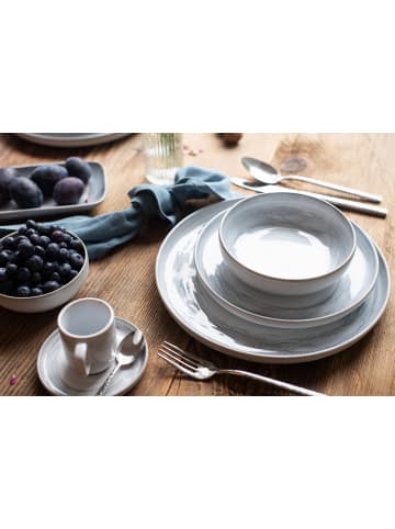 gipfelstück Tafelservice, Steinzeug TIEFER SEE in Grau / Weiß