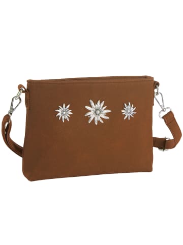 tectake Schicke Trachtenhandtasche in Wildlederoptik, braun