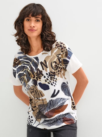 WITT WEIDEN Shirt in weiß-marine-bedruckt