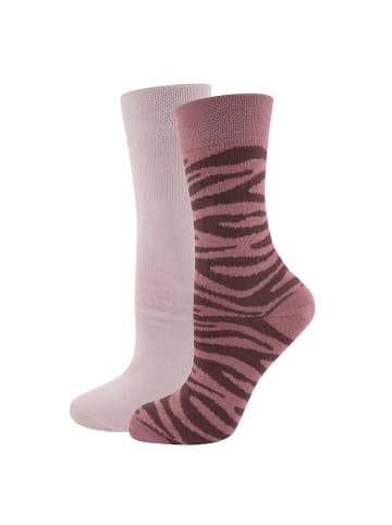 ewers 2er-Set Socken 2er Pack GOTS Tiger/Uni in rose