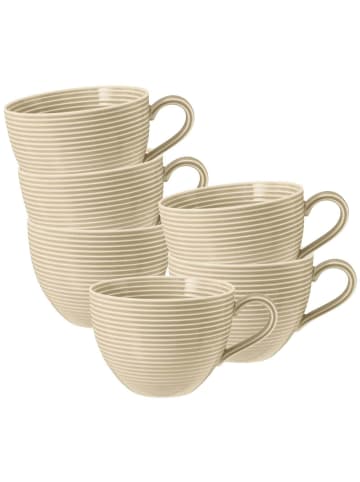 Seltmann Weiden 6er Set Milchkaffeetassen Beat Color Glaze in 0,35 l in Sandbeige