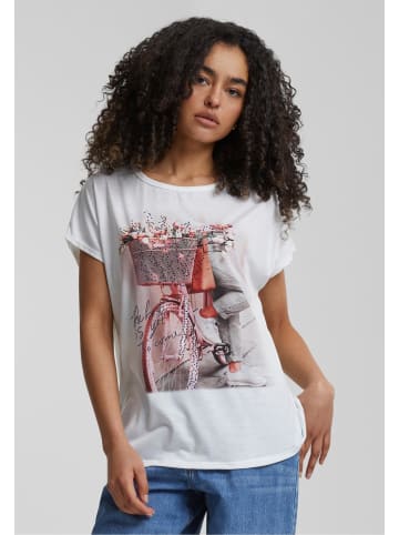 Cloud5ive Cloud5ive Damen Cloud5ive Damen Viskose T-Shirt mit Fahrrad Print in white
