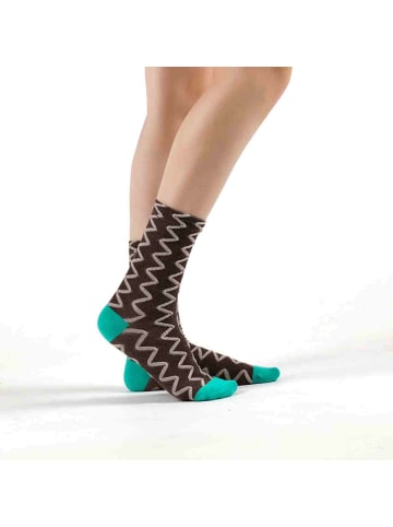 MUNADUNA 4er-Set 'Wellen' 3D-Relief Socken