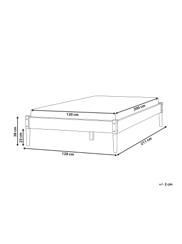 Beliani Doppelbett VEYRAC in Braun - (W) 128 x (H) 38 x (L) 211 cm