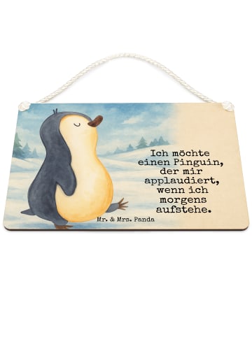 Mr. & Mrs. Panda Deko Schild Pinguin mHerzieren Design mit Spruch in Weiß