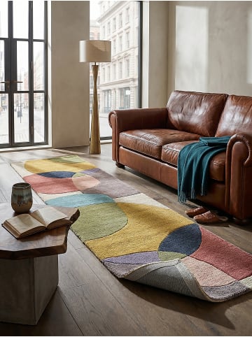 KADIMA DESIGN Wollteppich Kurzflor AIRE Abstrakt Naturfaser Wohnzimmer in Multi