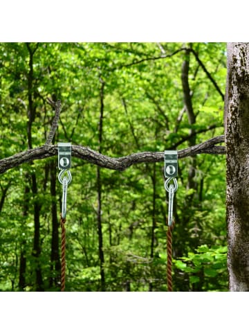 relaxdays 2 x Schaukelhaken in Silber - Ø25 mm