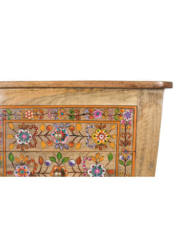 Giner y Colomer Nachttisch mit 4 Schubladen aus Mangoholz in Multicolored