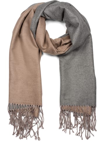 styleBREAKER Schal in Taupe-Dunkelgrau