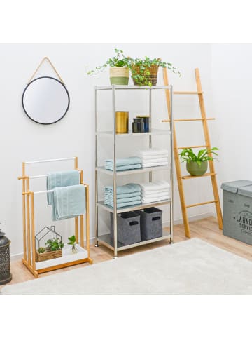 shelfr Schwerlast Metallregal Wavre aus Edelstahl mit 5 Ebenen in Silber