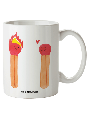 Mr. & Mrs. Panda Tasse Streichhölzer ohne Spruch in Weiß