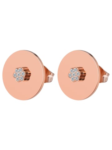 Adeliás Damen Ohrringe – Ohrstecker aus Edelstahl mit Strass Steinchen in gold