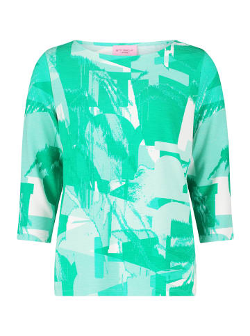 Betty Barclay Sweatshirt mit Rippenstruktur in Green/Petrol