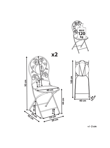 Beliani 2er-Set Esszimmerstuhl YAVIZA  in Beige