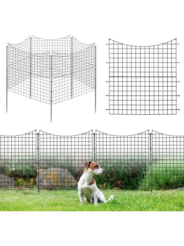 COSTWAY Gartenzaun 5 Elemente in Schwarz