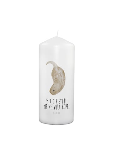 Mr. & Mrs. Panda Kerze Otter Kopfüber mit Spruch in Weiß