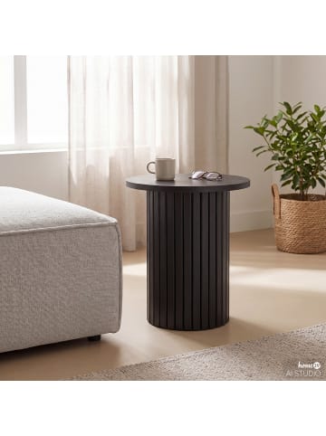 home24 Beistelltisch BARAWOH 40 cm in Eiche Schwarz