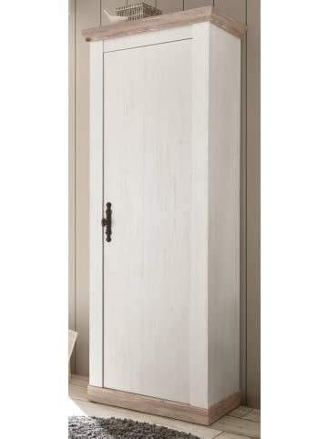 Furn.Design Garderobenschrank Pinie weiß, Oslo Pinie Landhaus, großer Schuhschrank 73 cm