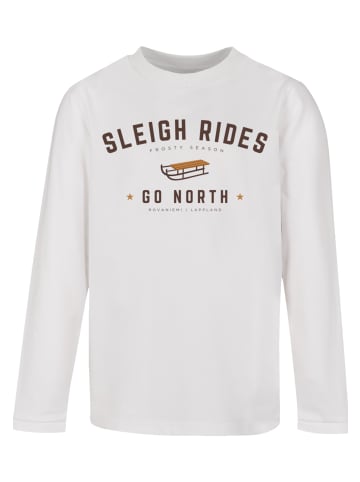 F4NT4STIC Longsleeve Shirt Schlittenfahren Weihnachten Christmas in weiß