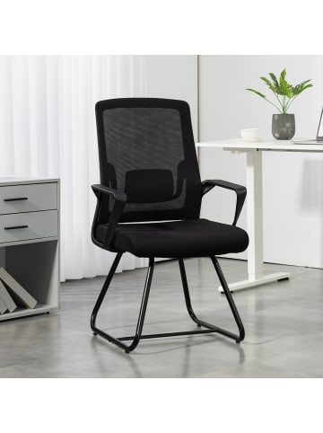 HOMCOM Besucherstuhl-57L x 56B x 97H cm-Schwarz