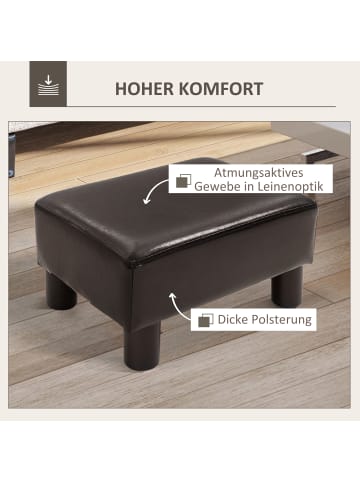 HOMCOM Fußhocker in Schwarz 40L x 30B x 24H cm