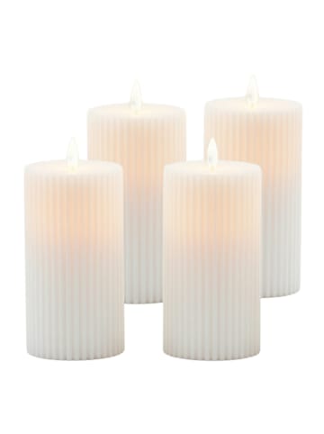 relaxdays 4 x LED Kerzen in Weiß - (H)17,5 x Ø 8 cm