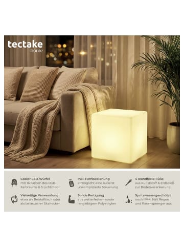 tectake Leuchtwürfel Luminous Cube, LED, mit Fernbedienung
